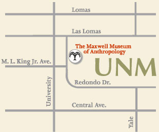 Map to the Maxwell Museum, click to view Google maps