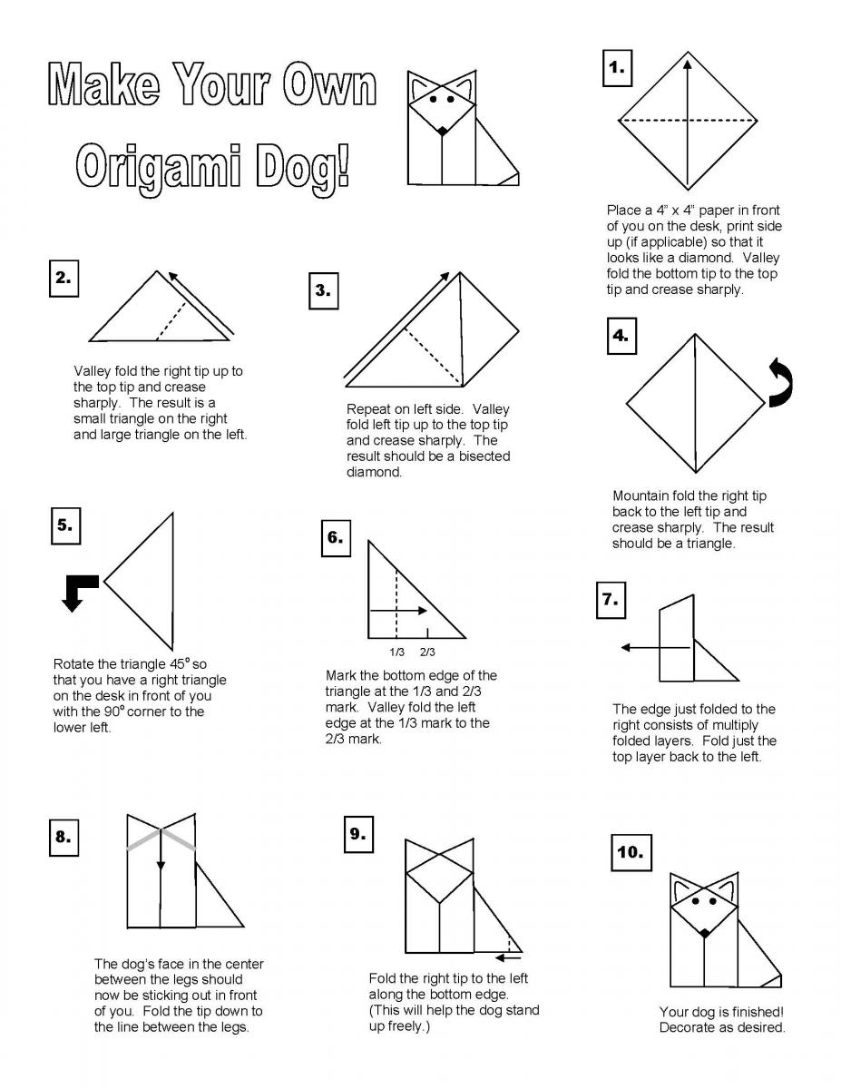origami dog instructions