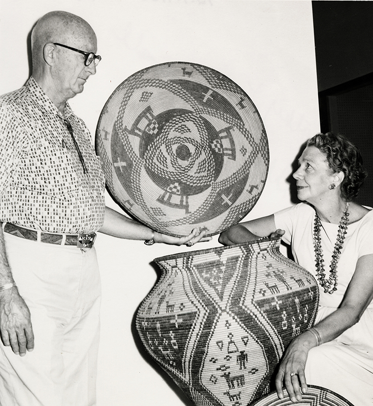 Dorothy and Gilbert Maxwell with baskets