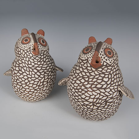 Ceramic Owls, by Kalestewa family (MMA 76.68.12, 76.68.13)