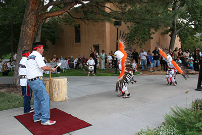 Eagle Dancers from Ohkay Owingeh perform at the Ortiz Center opening