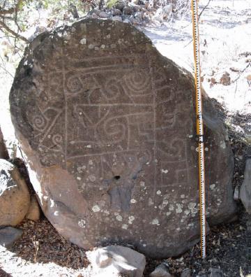 The Fresno Boulder Petroglyph panel