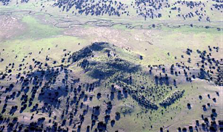 Aerial photograph of Pueblo Largo (LA 183), John Roney, June 1994