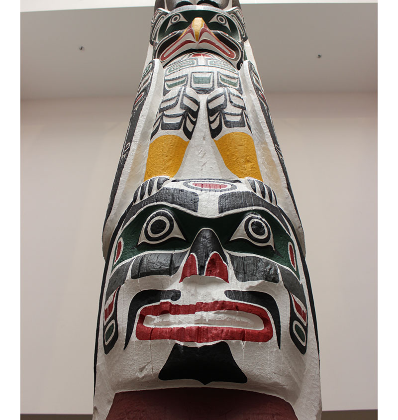 Close up of the Smith Family Totem Pole