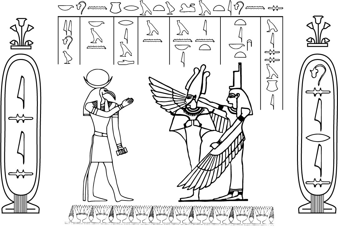Replica of Egyptian tomb wall painting